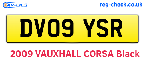 DV09YSR are the vehicle registration plates.
