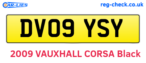 DV09YSY are the vehicle registration plates.