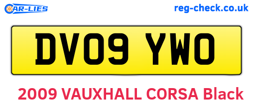 DV09YWO are the vehicle registration plates.
