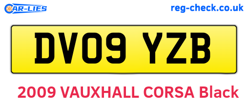 DV09YZB are the vehicle registration plates.