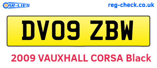 DV09ZBW are the vehicle registration plates.