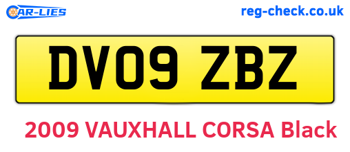 DV09ZBZ are the vehicle registration plates.