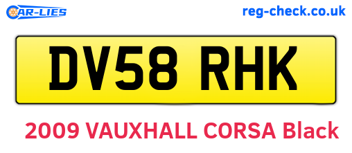 DV58RHK are the vehicle registration plates.