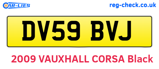 DV59BVJ are the vehicle registration plates.