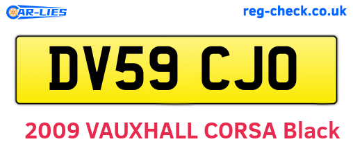 DV59CJO are the vehicle registration plates.