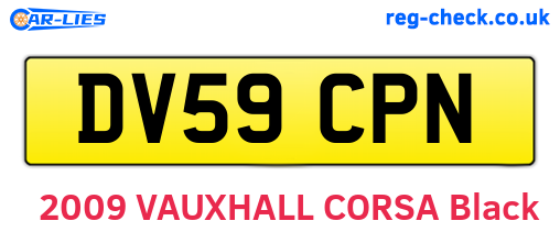 DV59CPN are the vehicle registration plates.