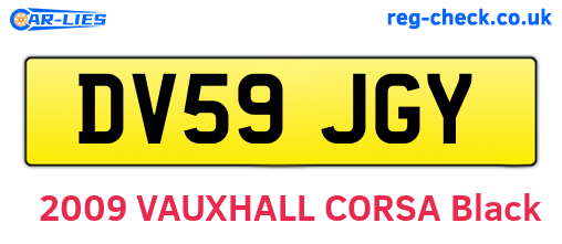 DV59JGY are the vehicle registration plates.