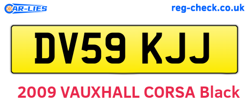 DV59KJJ are the vehicle registration plates.
