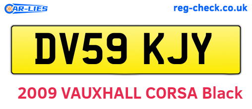 DV59KJY are the vehicle registration plates.
