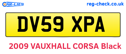 DV59XPA are the vehicle registration plates.