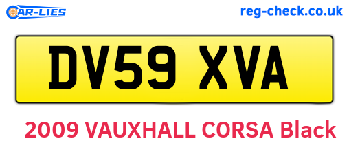 DV59XVA are the vehicle registration plates.