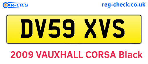 DV59XVS are the vehicle registration plates.
