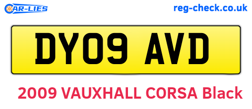 DY09AVD are the vehicle registration plates.