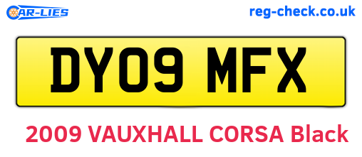 DY09MFX are the vehicle registration plates.