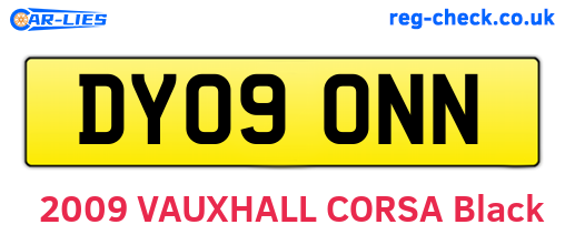 DY09ONN are the vehicle registration plates.