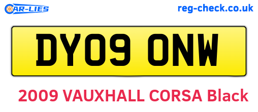 DY09ONW are the vehicle registration plates.