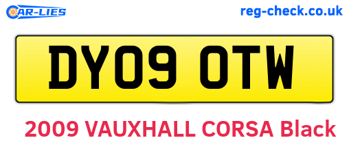 DY09OTW are the vehicle registration plates.