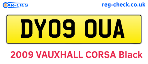 DY09OUA are the vehicle registration plates.