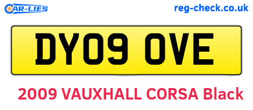 DY09OVE are the vehicle registration plates.