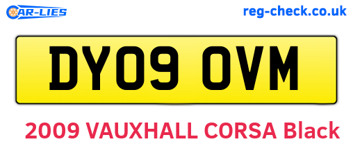 DY09OVM are the vehicle registration plates.