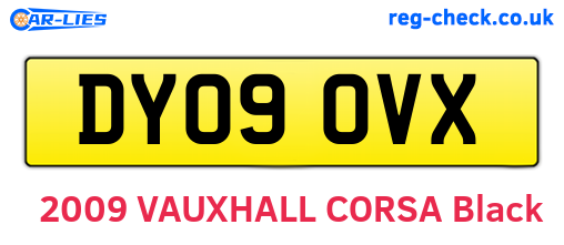 DY09OVX are the vehicle registration plates.