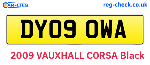 DY09OWA are the vehicle registration plates.