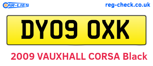 DY09OXK are the vehicle registration plates.