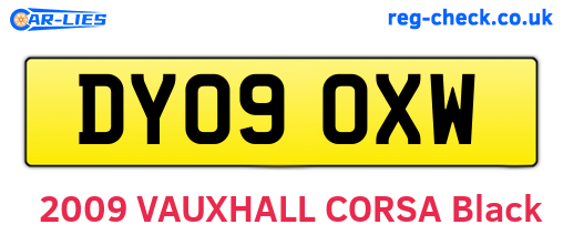 DY09OXW are the vehicle registration plates.