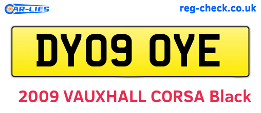DY09OYE are the vehicle registration plates.