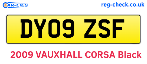 DY09ZSF are the vehicle registration plates.