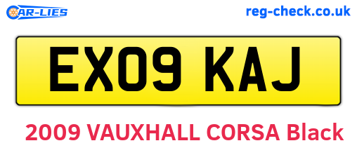 EX09KAJ are the vehicle registration plates.