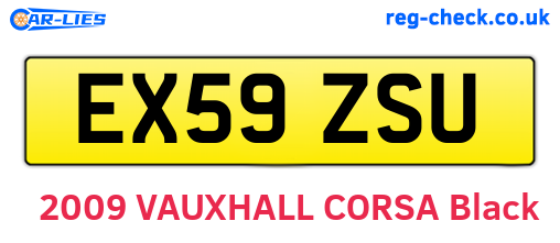 EX59ZSU are the vehicle registration plates.