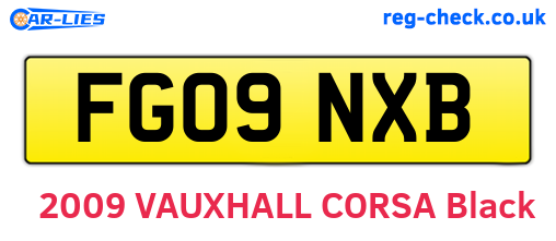FG09NXB are the vehicle registration plates.