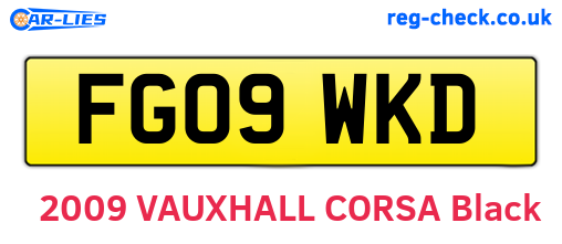FG09WKD are the vehicle registration plates.