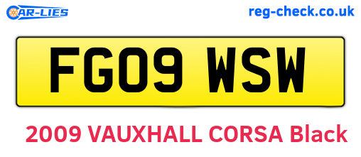FG09WSW are the vehicle registration plates.