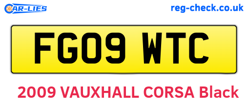FG09WTC are the vehicle registration plates.