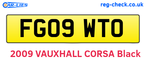 FG09WTO are the vehicle registration plates.