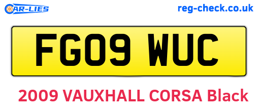 FG09WUC are the vehicle registration plates.
