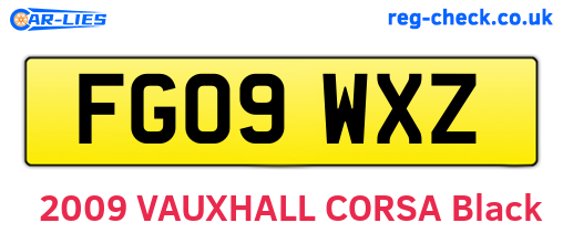 FG09WXZ are the vehicle registration plates.