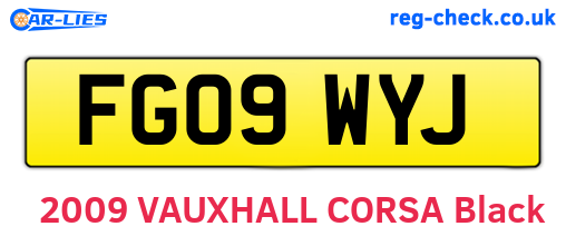 FG09WYJ are the vehicle registration plates.