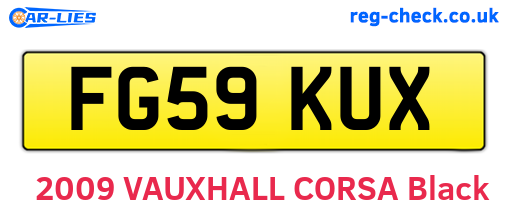 FG59KUX are the vehicle registration plates.