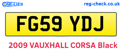 FG59YDJ are the vehicle registration plates.