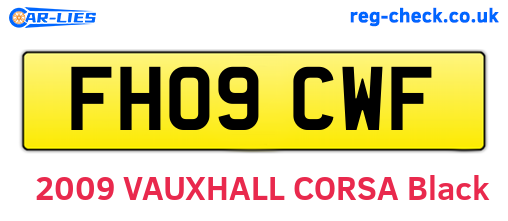 FH09CWF are the vehicle registration plates.