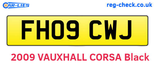 FH09CWJ are the vehicle registration plates.