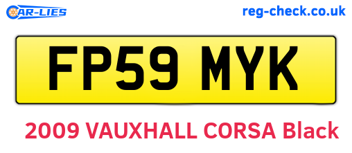 FP59MYK are the vehicle registration plates.