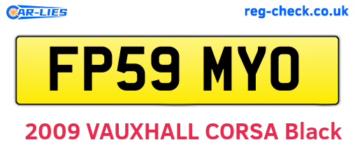 FP59MYO are the vehicle registration plates.