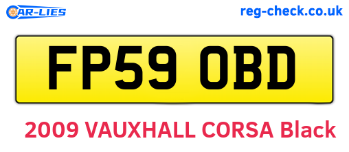 FP59OBD are the vehicle registration plates.