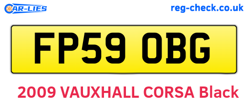FP59OBG are the vehicle registration plates.