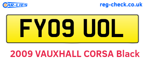 FY09UOL are the vehicle registration plates.