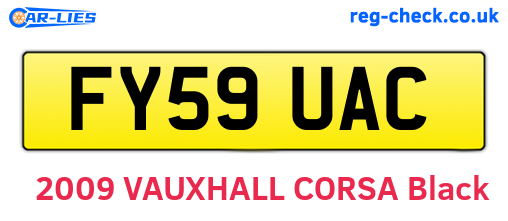 FY59UAC are the vehicle registration plates.